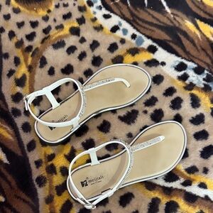 White Rhinestone Sandals - bought from SHEIN
